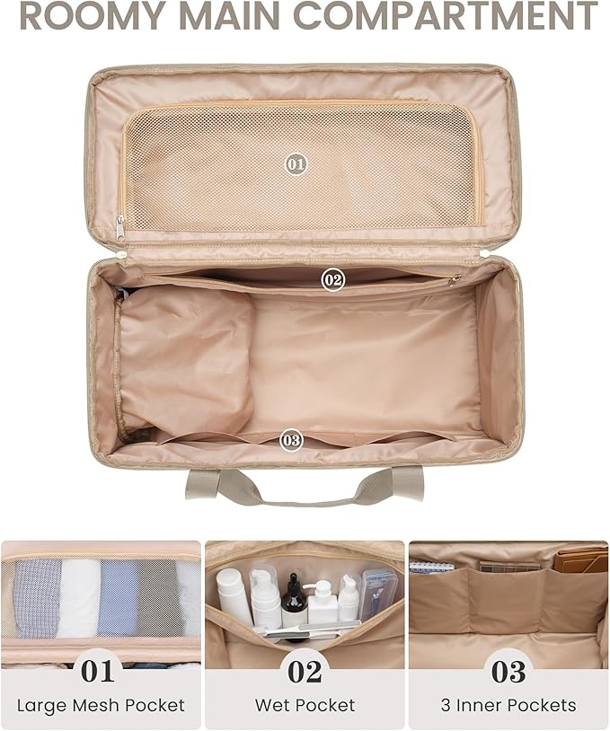 Weekender Travel Duffle Bag for Women: Overnight Bags with Shoe Compartment Carry on Bags for Airplanes with Toiletry Bag Weekend Yoga Gym Bag with Wet Pocket