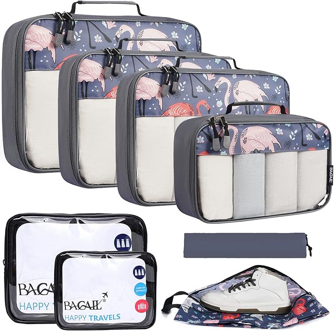 BAGAIL 8 Set/9 Set Packing Cubes Luggage Packing Organizer for Travel, Suitcase Packing Bags for Travel Accessories