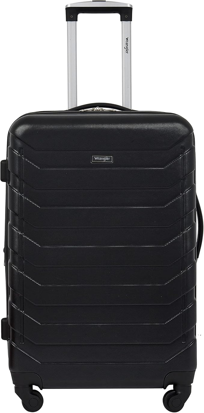 Wrangler 4 Piece Miami Luggage and Packing Cubes Set, Black