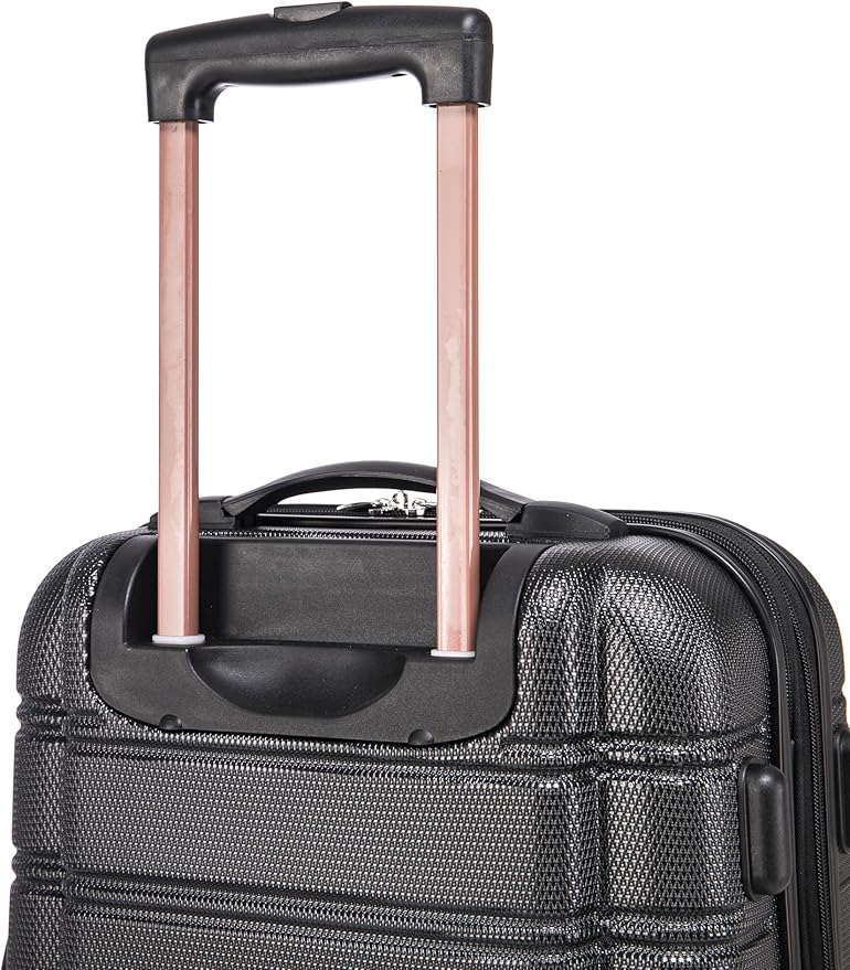 Rockland Melbourne Hardside Expandable Spinner Wheel Luggage Set, Black, Carry-On 20-Inch and Tote 14-Inch