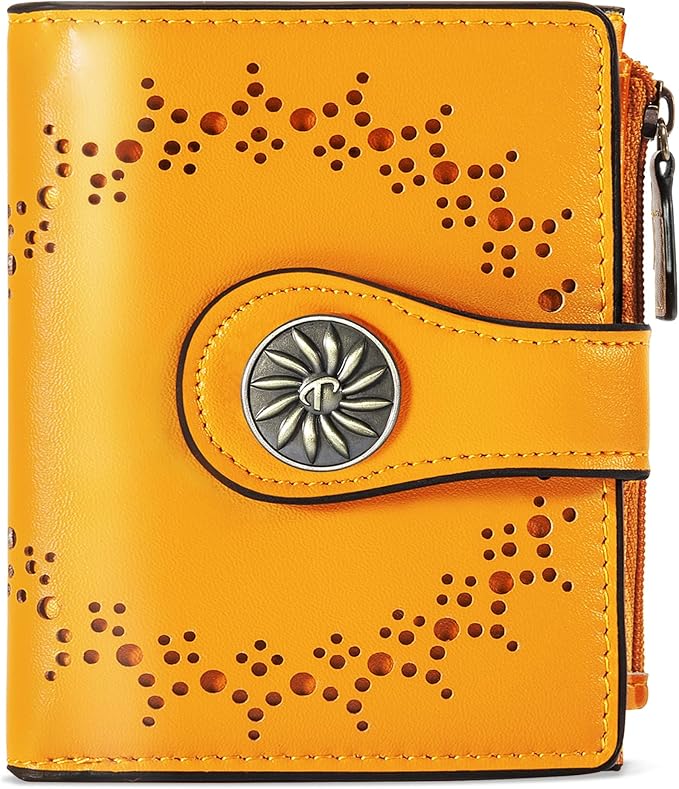 Tipmile Small Wallet for Women Bifold RFID Blocking Card Holder Leather Wallets with Zipper Coin Pocket