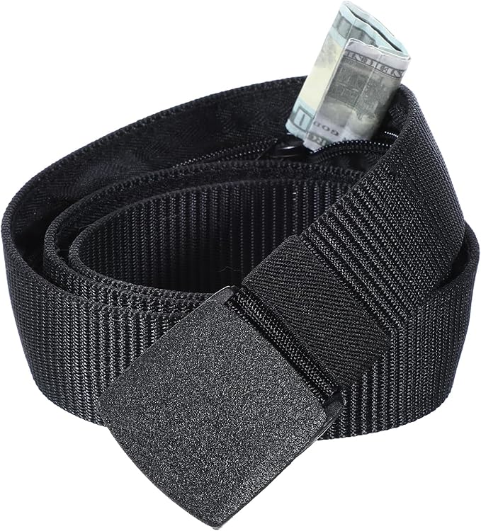 ElevateTech Travel Money Belt, Hidden Money Pouch with Secret Compartment Anti-Theft Nylon Security Waist Wallet with Zinc Alloy Buckle for Business Travel Daily Working, Gift for Dad Boyfriend Men