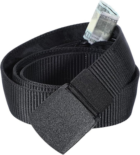 ElevateTech Travel Money Belt, Hidden Money Pouch with Secret Compartment Anti-Theft Nylon Security Waist Wallet with Zinc Alloy Buckle for Business Travel Daily Working, Gift for Dad Boyfriend Men