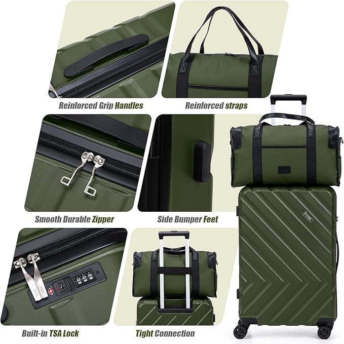 Luggage Sets 3 Piece,Suitcases with Wheels,Carry On Luggage Set 22x14x9 Airline Approved,Hardshell Luggage Sets With TSA Lock,20 Inch Carry On Suitcase