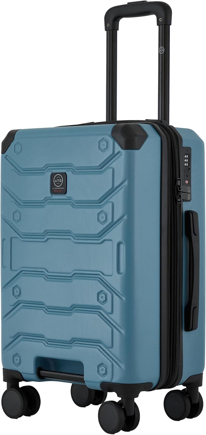 Wrangler ATG Trailway Expandable Hardside Luggage, Storm Blue, 22" Carry-On
