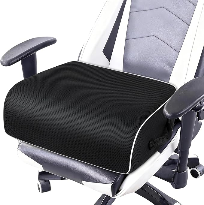 Thick Chair Cushions, Office Booster Seat Cushion to Tailbone Pain Relief, Non Slip Memory Thick Foam Cushion with Carry Handle