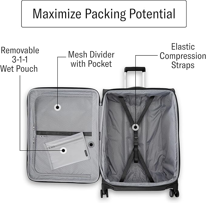 Samsonite UpLIFT Lightweight Large Checked Softside Luggage with Spinner Wheels - Expandable - Airline-Approved, Polyester Soft Suitcase for Ultra Light Travel - Black