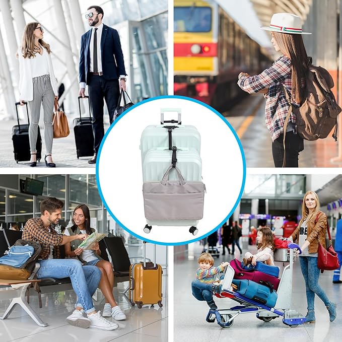 Vigorport Luggage Straps, Metal Luggage Connector Straps for Suitcases Add A Bag and Connect Your 2 Suitcases Together Adjustable Attachment Accessories Belts (0.75" Width Small Size)