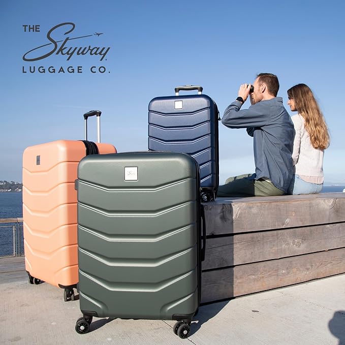 Skyway Luggage Silverton Hardside Collection – Lightweight Durable Suitcases with Wheels, Expandable Luggage for Travel Essentials with TSA Lock, 20-inch Carry-On, 22x14x9, Thyme