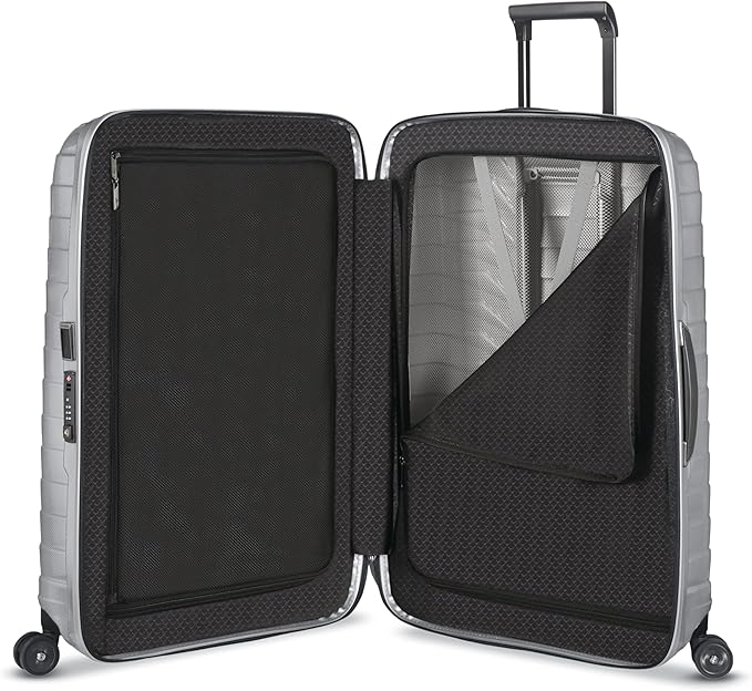 Samsonite Proxis Medium Hardside Luggage with Dual Spinner Wheels - Innovative Roxkin™ Lightweight Shell With Ultimate Durability- Includes TSA Lock, Ergonomic Telescoping Handle - Silver