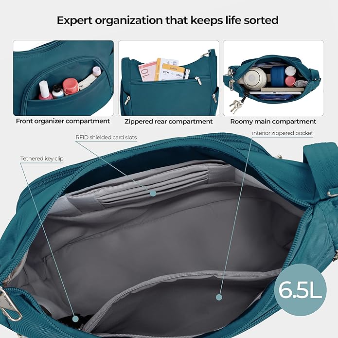Travelon Anti-theft Classic Crossbody Bucket Bag | Anti-theft