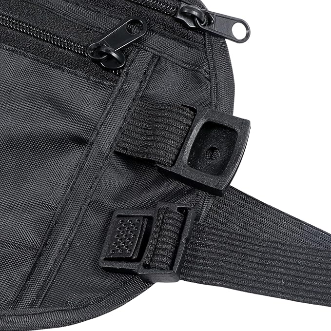Money Belt for Travel, Hidden Waist Pouch, Travel Hidden Wallet, Waterproof Waist Bag, Anti-Theft Passport Fanny Pack for Men and Women (Black)
