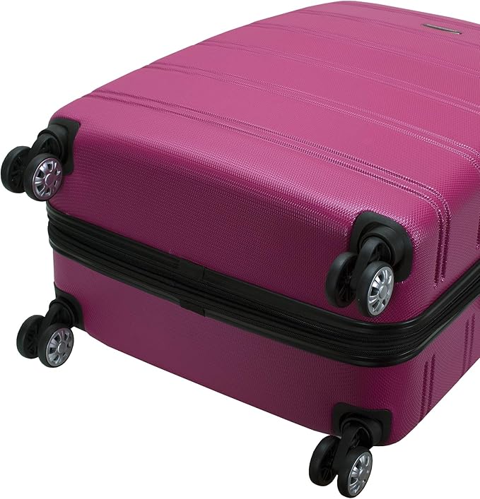 Rockland Melbourne Hardside Expandable Spinner Wheel Luggage, Magenta, 3-Piece Set (20/24/28)
