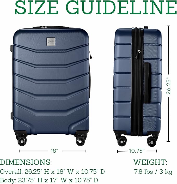 Skyway Luggage Silverton Hardside Collection – Lightweight Durable Suitcases with Wheels, Expandable Luggage for Travel Essentials with TSA Lock, 24-inch Medium Checked, Watercolor Blue