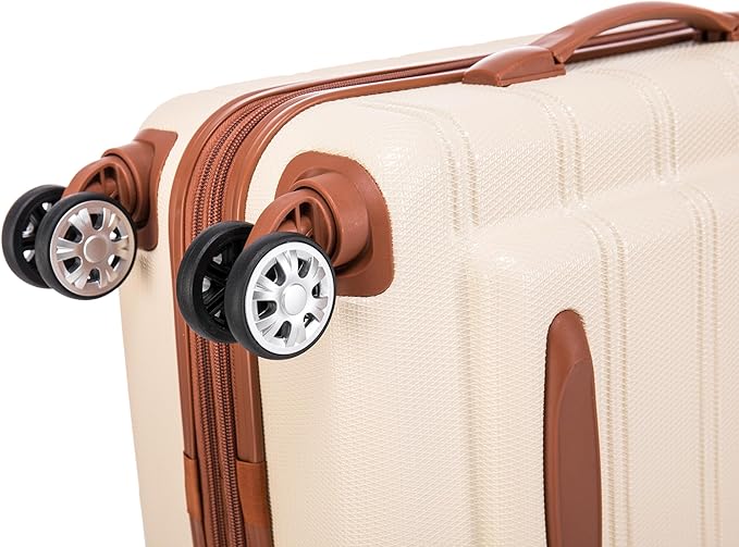 Rockland Melbourne Hardside Expandable Spinner Wheel Luggage Set, White, Carry-On 20-Inch and Tote 14-Inch