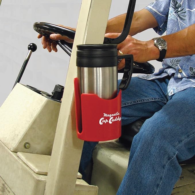 Master Magnetics Magnetic Cup Holder - Caddy for Bottles,Glasses,and Cans - Fits on Fridge,Lawnmower,Forklift,Cart,or Ladder - Heavy-Duty Magnet,(Pack of 6)