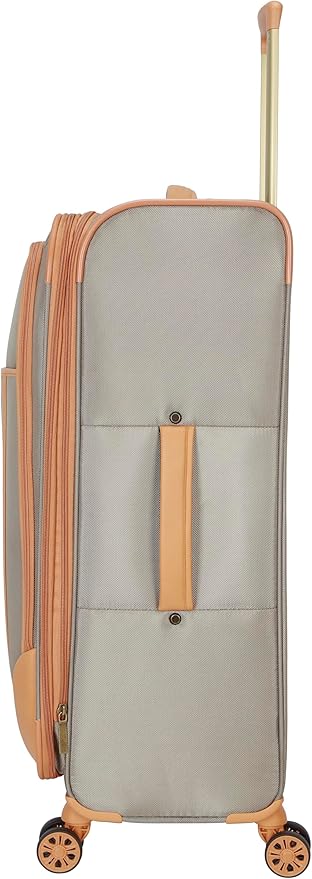 Dockers Seahorse Softside Expandable 8-Wheel Spinner Travel Checked Luggage, 24-Inch, New British Khaki