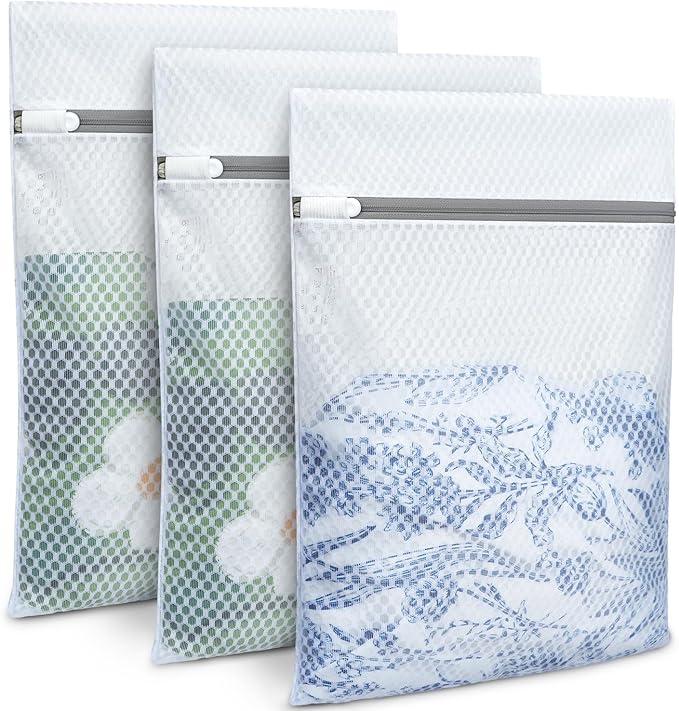 BAGAIL Laundry Bags Mesh Wash Bag for Intimates Lingerie and Delicates,3Pcs(Honeycomb,3M)