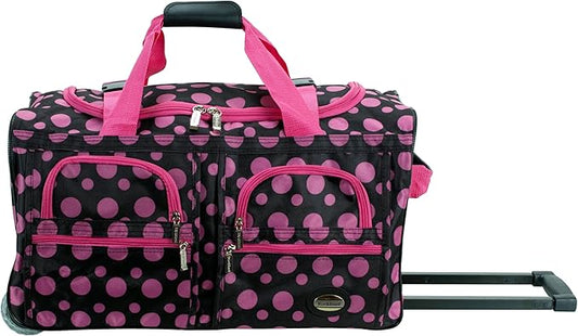 Rockland Rolling Duffel Bag, Black, 22"