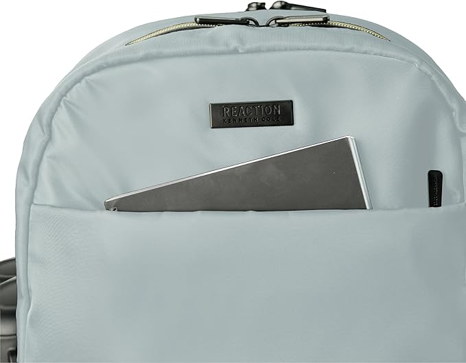 Kenneth Cole REACTION Madison Square Lightweight Hardside Chevron Expandable Spinner Luggage, Slate, 2-Piece (20" Carry On + Sophie Backpack)