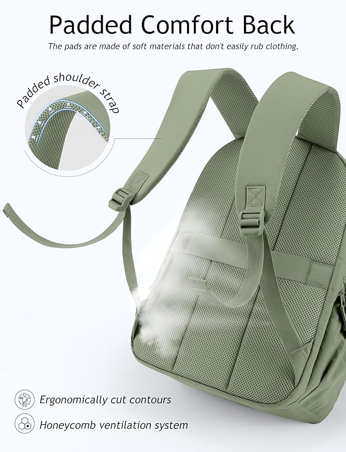 Travel Backpack for Women, 15.6 Inch Laptop Backpack, Quilted College Bookbag, Cute Work Backpacks, Water Resistant
