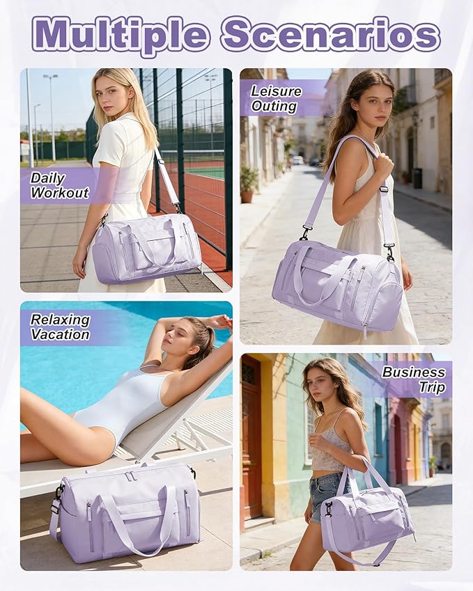 Gym Bag Womens,Travel Duffel Carry on Bag Sport Tote Bag Weekend Overnight Bag