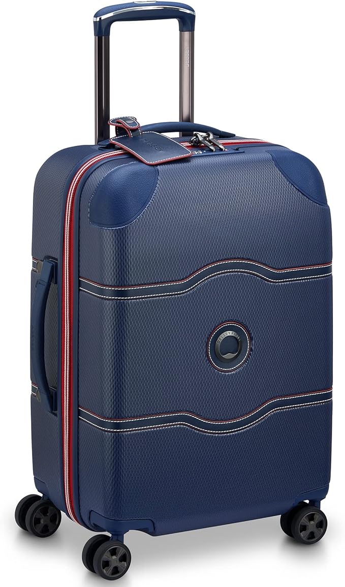 DELSEY PARIS Chatelet Air 2.0 Hardside Luggage with Spinner Wheels, Navy, Carry on Plus 20 Inch