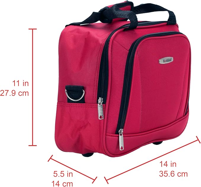 Rockland Fashion Softside Upright Luggage Set,Expandable, Red, 2-Piece (14/19)