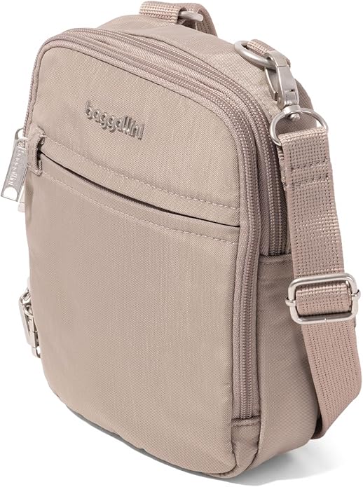 Baggallini Securtex® Anti-theft Mini Everything Crossbody Bag, 6.3"x8.25" Rfid, Locking Zippers & Cut-resistant Strap