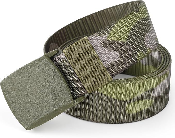 Mile High Life Nylon Web Belt Outdoor Military Belt With TSA Safe Plastic Buckle Belt