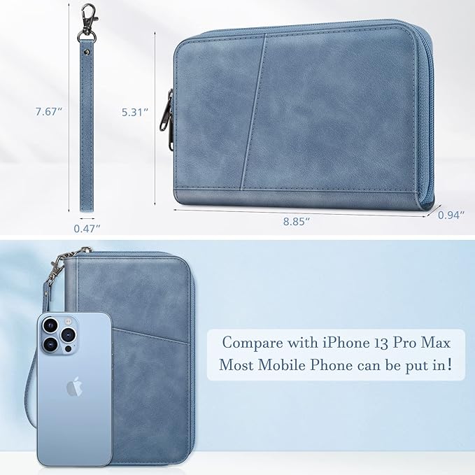 Fintie Family Passport Holder Wallet, RFID Blocking Travel Document Organizer Clutch Bag Credit Cards Case Cover for Women Men