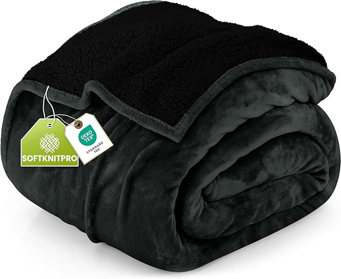 Utopia Bedding Sherpa Blanket King Size (King, 90x102 Inches) - Soft Lightweight Plush Fleece Reversible Blanket for Bed, Sofa, Couch, Camping and Travel