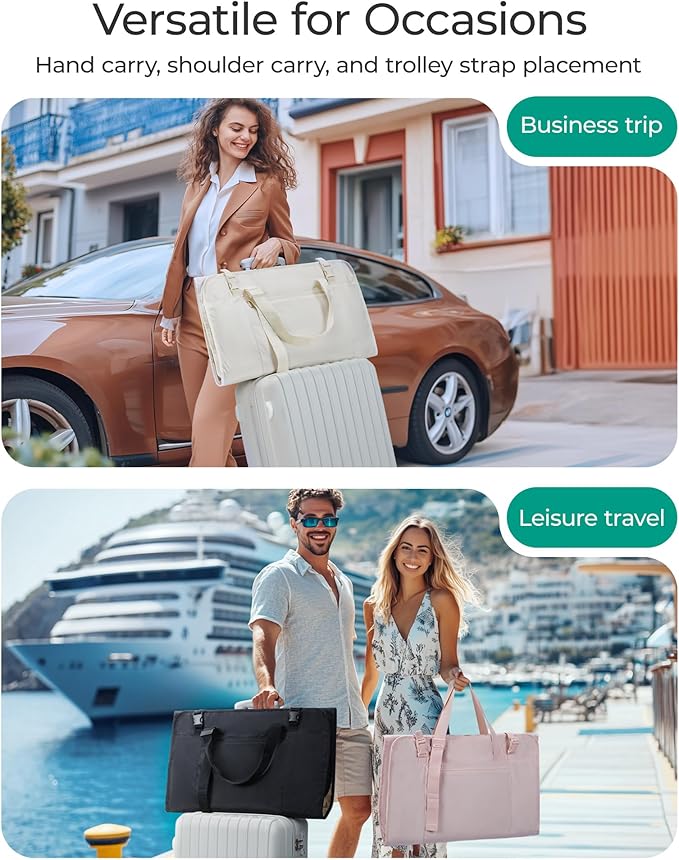BAGSMART Garment Bags for Travel Foldable Carry on Suit Carrier for Hanging Clothes Stylish Dress Carrier Large Convertible Weekender Garment Bags for Women Men