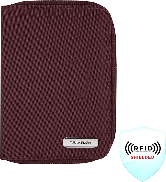 Travelon RFID Blocking Passport Zip Wallet