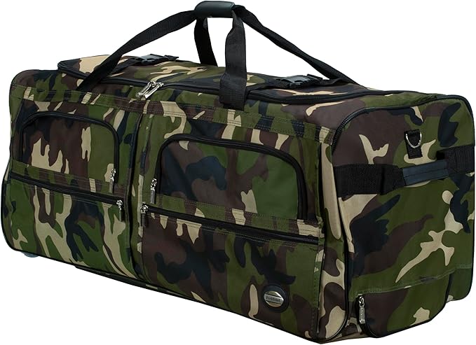 Rockland Rolling Duffel Bag, Black, 22"