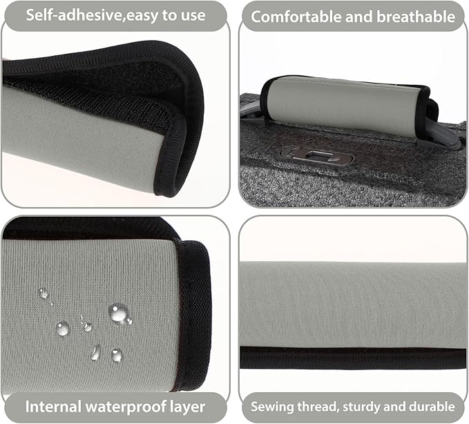 2 Pack Luggage Handle Wraps for Suitcase Bright Color Luggage Handle Covers Suitcase Tags identifiers Travel Accessories for Airplane/Flying (Grey)