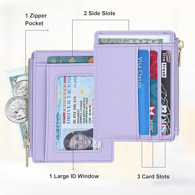 Sodsay Card Case Slim Front Pocket Wallet for Women Credit Card Holder with Keychain | Slim, Front Pocket, Credit Card Holder, with Keychain