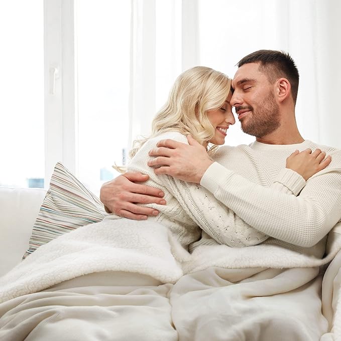 Bedsure GentleSoft Sherpa Fleece Twin Size Blanket for Couch, Non-Heated, Thick and Warm Throw for Women and Men, Soft Fuzzy Plush Twin Blanket for Winter, Linen, 60x80 Inches