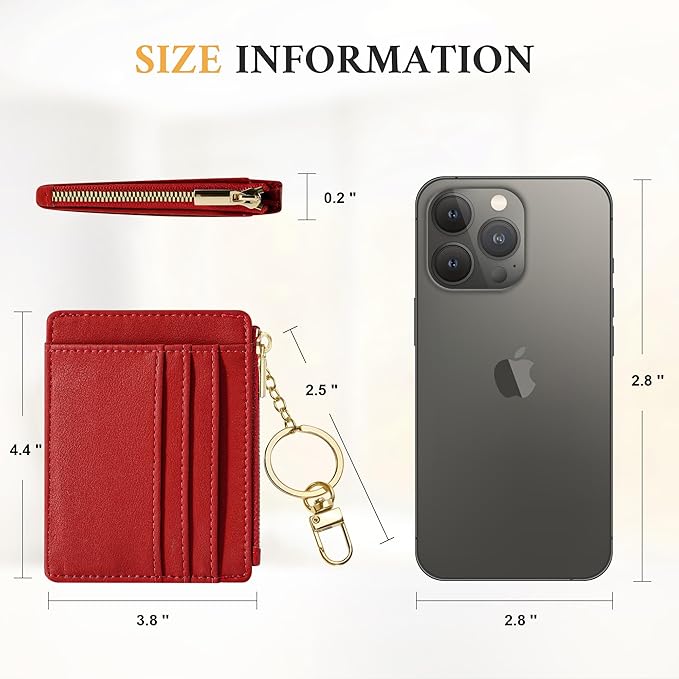Sodsay Card Case Slim Front Pocket Wallet for Women Credit Card Holder with Keychain | Slim, Front Pocket, Credit Card Holder, with Keychain
