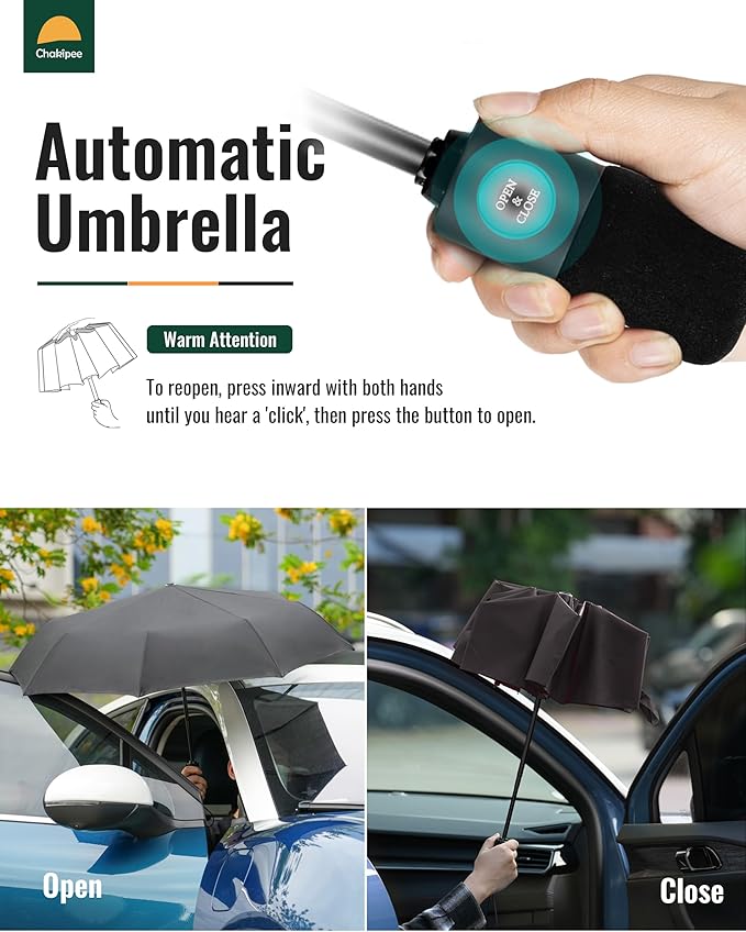 Travel Compact Umbrella Windproof - Portable Automatic for Rain, Folding Umbrella for Men and Women, Portable 210T Fabric