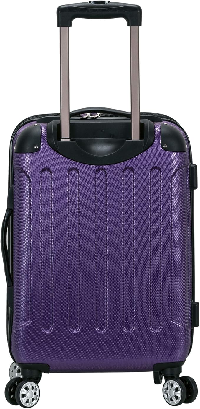 Rockland London Hardside Spinner Wheel Luggage, Purple, 3-Piece Set (20/24/28)
