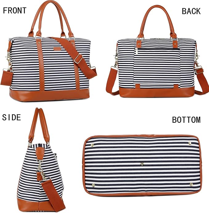 BAOSHA HB-28 Ladies Women Canvas Travel Weekender Bag Overnight Carry-on Duffel Tote Bag