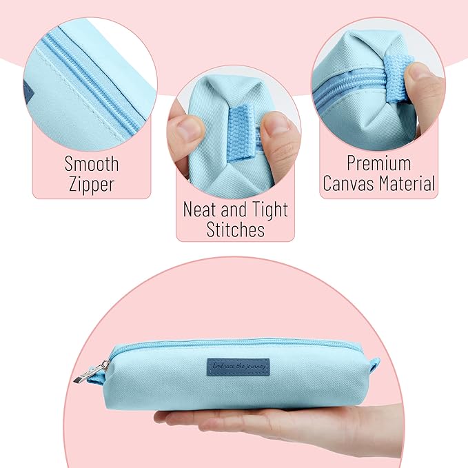 Mr. Pen- Cute Pencil Case Pouch, Light Blue Color, Multipurpose Canvas Bible Pencil Pouch