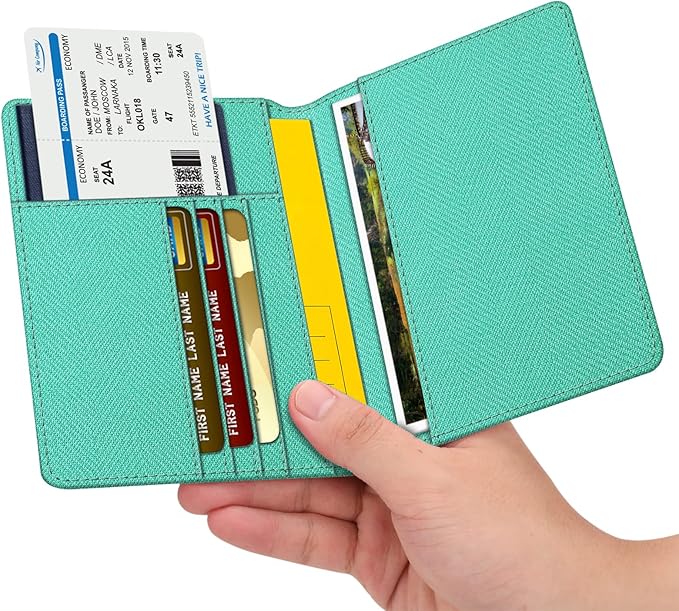 FINTIE Passport Holder, Slim Travel Wallet RFID Blocking Card Case Cover Passport Cover Protector Essentials with Credit Card Slots for Women/Men | Slim, RFID Blocking, Card Case Cover, Essentials, Credit Card Slots