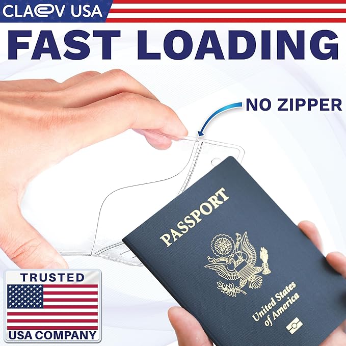 Claev Flexible and Tear Resistant Vertical 4x6 Passport & Card Holders (4x6 Extra Large (XXL), 250 Pack), Clear Zipperless ID Plastic Name Card Badge Holders for Travel, Conferences, Conventions
