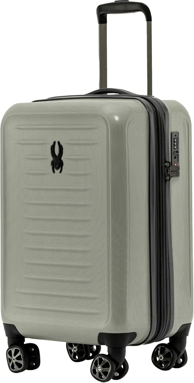 Spyder Rails 20 Inch Expandable Hardside Carry-On Suitcase with 360° Spinner Wheels, TSA Approved Lock