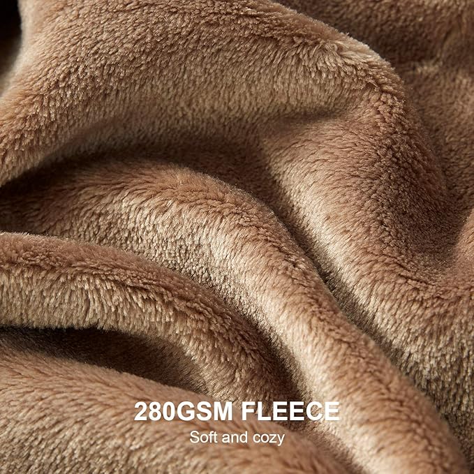 Hansleep Fleece Camel Throw XL Blanket, Super Soft Flannel Fuzzy Plush Cozy Blanket for All Seasons, Camel, Throw XL 50x70 Inches