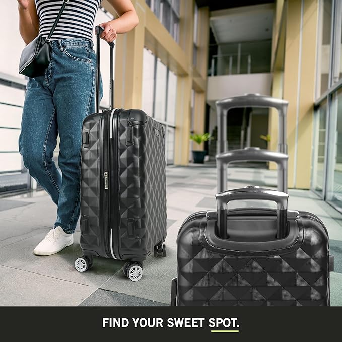 Kenneth Cole REACTION Diamond Tower Collection Lightweight Hardside Expandable 8-Wheel Spinner Travel Luggage, Lavender, 24-Inch Checked