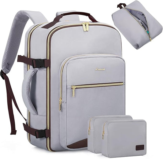 LOVEVOOK 40L Travel Backpack for Women Men,Waterproof Airline Approved Carry On Luggage Travel Essentials,TSA Carry On Backpack Personal Item Travel Bag Suitcase Weekender Traveling with Packing Cubes