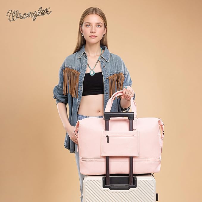 Wrangler Travel Duffel Bag Carry On Overnight Bag with Shoe Compartment Weekender Bag for Women WG253-5110PK